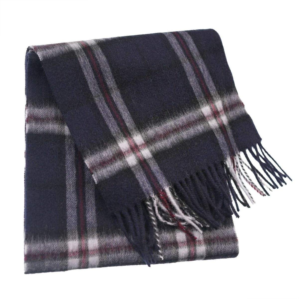 Edinburgh 100% Lambswool Scarf – Premium Soft Wool Wrap - Thomson Navy - Heritage Of Scotland -