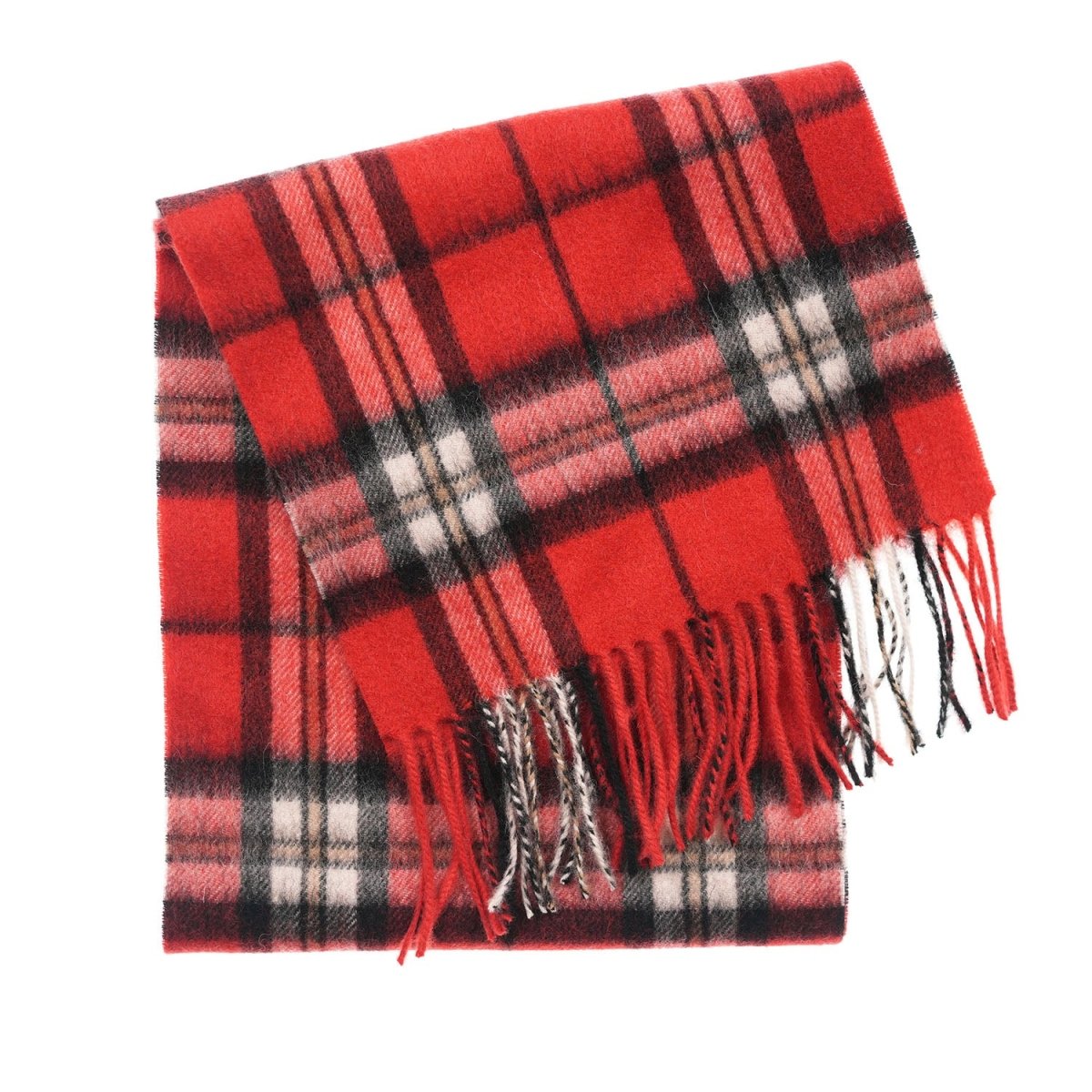 Edinburgh 100% Lambswool Scarf – Premium Soft Wool Wrap - Thomson Red - Heritage Of Scotland -