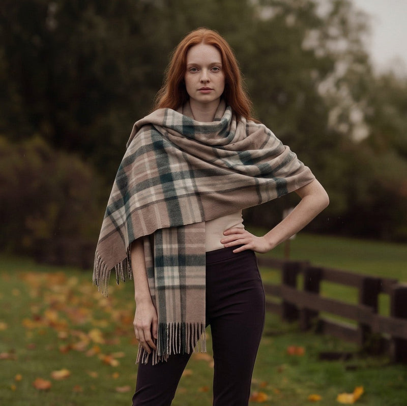 Edinburgh 100% Lambswool Stole Royal Stewart Vintage Pink - Heritage Of Scotland - 