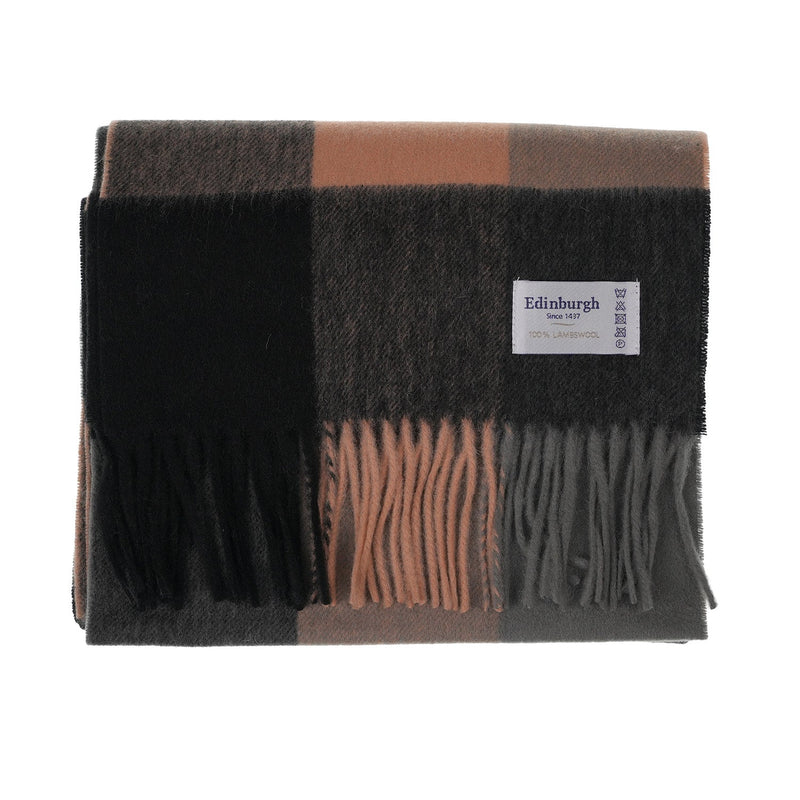 Edinburgh 100% Lambswool Tartan Scarf 3 Square Camel Mix 3 Square Camel Mix - Heritage Of Scotland - 3 SQUARE CAMEL MIX