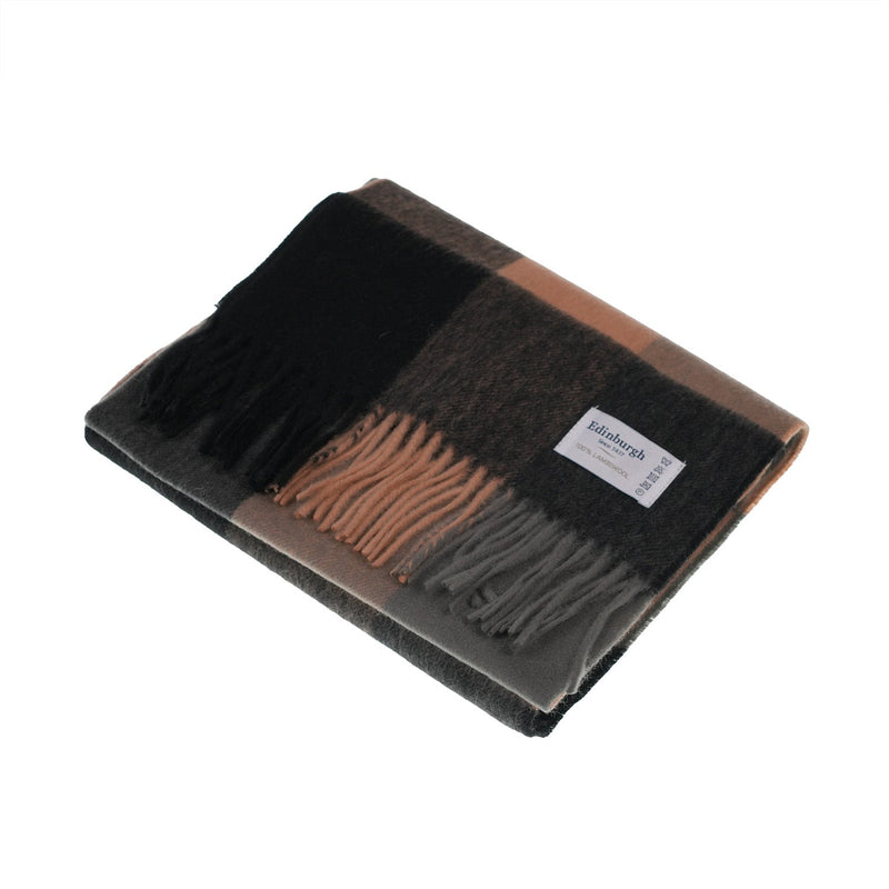 Edinburgh 100% Lambswool Tartan Scarf 3 Square Camel Mix 3 Square Camel Mix - Heritage Of Scotland - 3 SQUARE CAMEL MIX