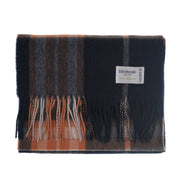 Edinburgh 100% Lambswool Tartan Scarf Enlarged Off Ctr Scotty Thom Navy - Heritage Of Scotland - ENLARGED OFF CTR SCOTTY THOM NAVY