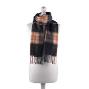 Edinburgh 100% Lambswool Tartan Scarf Enlarged Off Ctr Scotty Thom Navy - Heritage Of Scotland - ENLARGED OFF CTR SCOTTY THOM NAVY