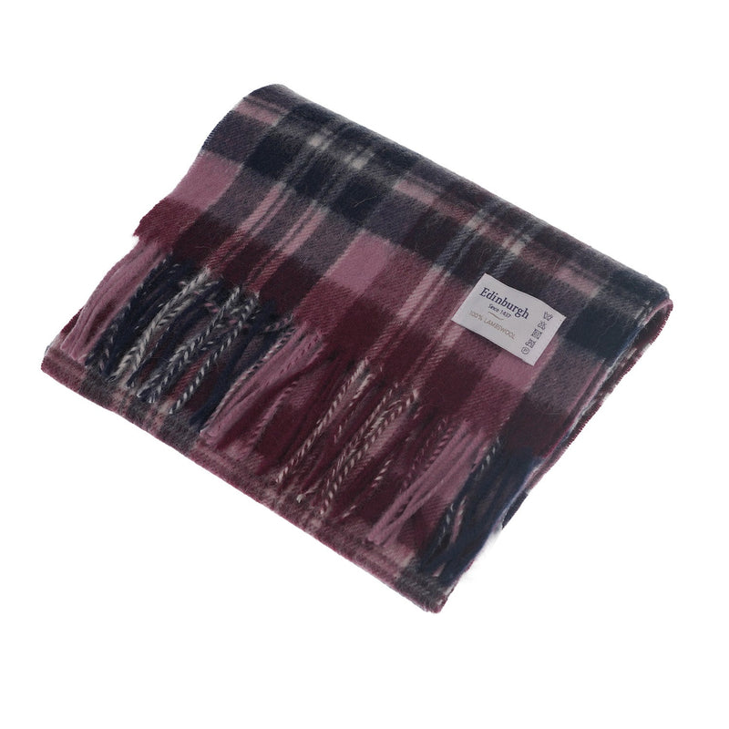 Edinburgh 100% Lambswool Tartan Scarf Macdonald Purple Mix - Heritage Of Scotland - MACDONALD PURPLE MIX