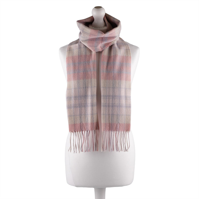 Edinburgh 100% Lambswool Tartan Scarf Macdonald White Mix - Heritage Of Scotland - MACDONALD WHITE MIX