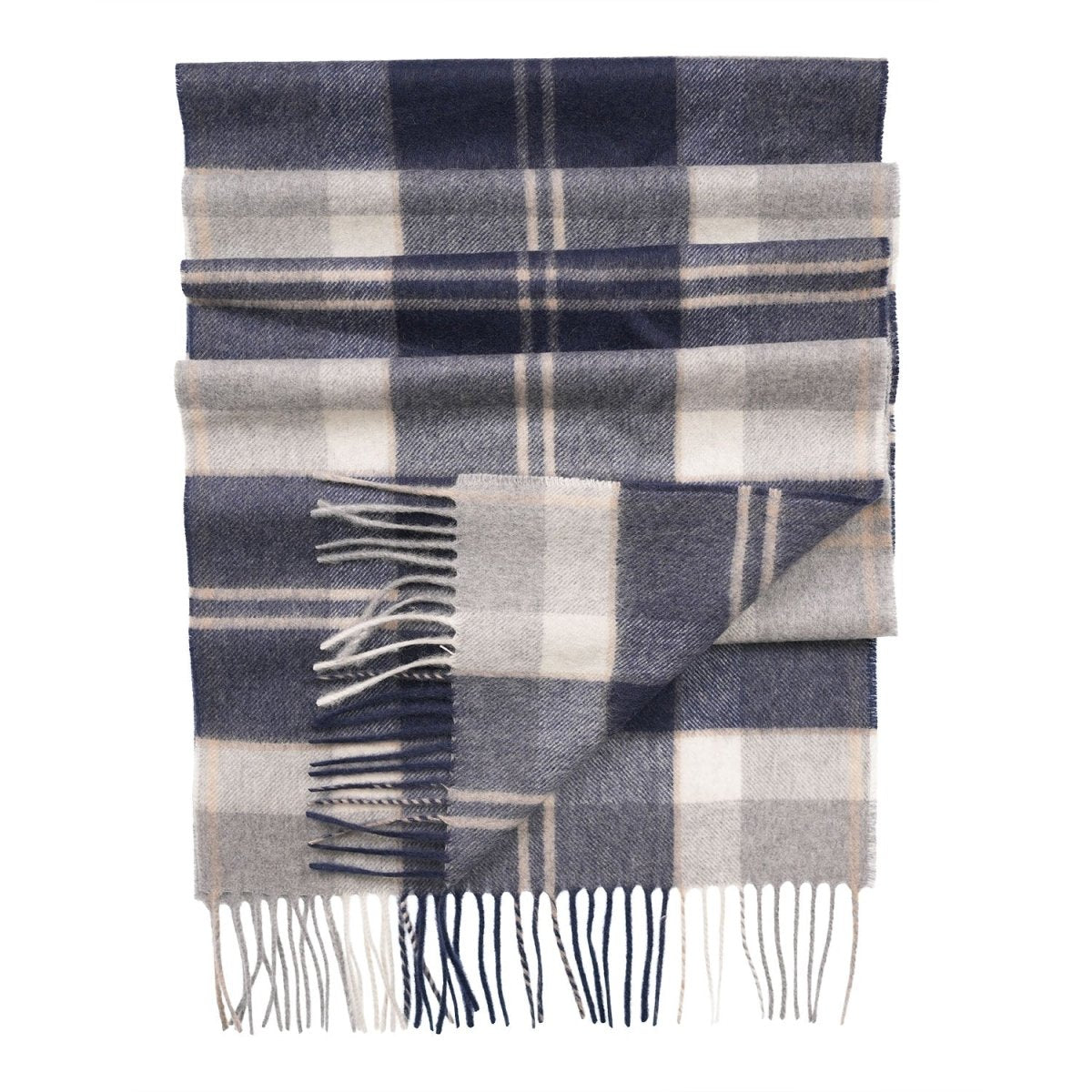 Edinburgh 100% Pure Cashmere Wide Scarf – Luxury Oversized Wrap - Bannockbane Silver - Heritage Of Scotland -
