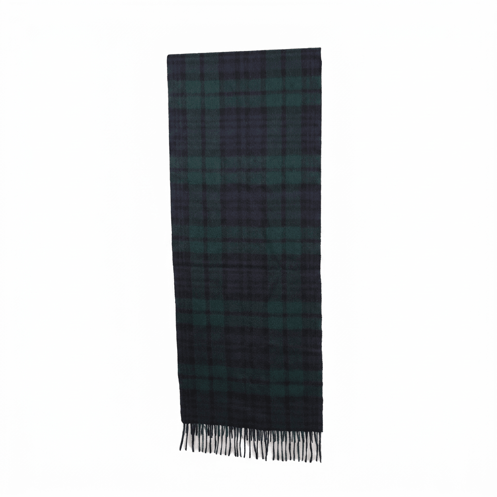 Edinburgh 100% Pure Cashmere Wide Scarf – Luxury Oversized Wrap - Black Watch - Heritage Of Scotland -