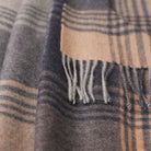 Edinburgh 100% Pure Cashmere Wide Scarf – Luxury Oversized Wrap - Broken Check - Navy and Camel - Heritage Of Scotland -
