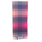 Edinburgh 100% Pure Cashmere Wide Scarf – Luxury Oversized Wrap - Broken Check - Orange - Pink - Denim - Heritage Of Scotland -