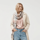 Edinburgh 100% Pure Cashmere Wide Scarf – Luxury Oversized Wrap - Buchanan Mix Grey - Heritage Of Scotland -
