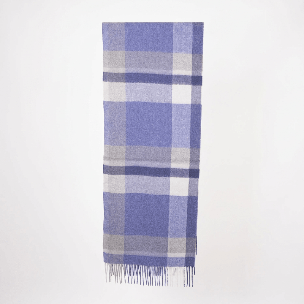 Edinburgh 100% Pure Cashmere Wide Scarf – Luxury Oversized Wrap - Middleton Blue - Heritage Of Scotland -