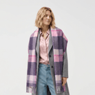Edinburgh 100% Pure Cashmere Wide Scarf – Luxury Oversized Wrap - Middleton Heather - Heritage Of Scotland -