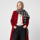 Edinburgh 100% Pure Cashmere Wide Scarf – Luxury Oversized Wrap - Mile Check - Monochrome - Heritage Of Scotland -