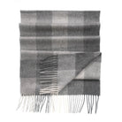 Edinburgh 100% Pure Cashmere Wide Scarf – Luxury Oversized Wrap - Scots Check - 5 SQUARE CHECK GREY / One Size - Heritage Of Scotland -