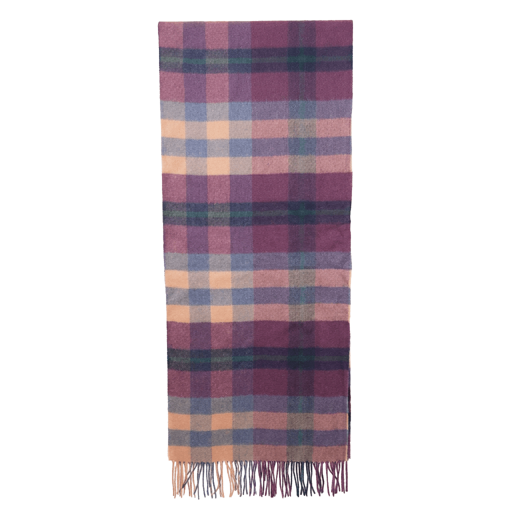 Edinburgh 100% Pure Cashmere Wide Scarf – Luxury Oversized Wrap - Scots Check – Eminence/Camel - Heritage Of Scotland -