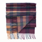 Edinburgh 100% Pure Cashmere Wide Scarf – Luxury Oversized Wrap - Scots Check – Eminence/Camel - Heritage Of Scotland -