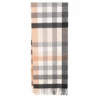 Edinburgh 100% Pure Cashmere Wide Scarf – Luxury Oversized Wrap - Scots Check - Giant Chequer Natural - Heritage Of Scotland -