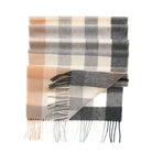 Edinburgh 100% Pure Cashmere Wide Scarf – Luxury Oversized Wrap - Scots Check - Giant Chequer Natural - Heritage Of Scotland -