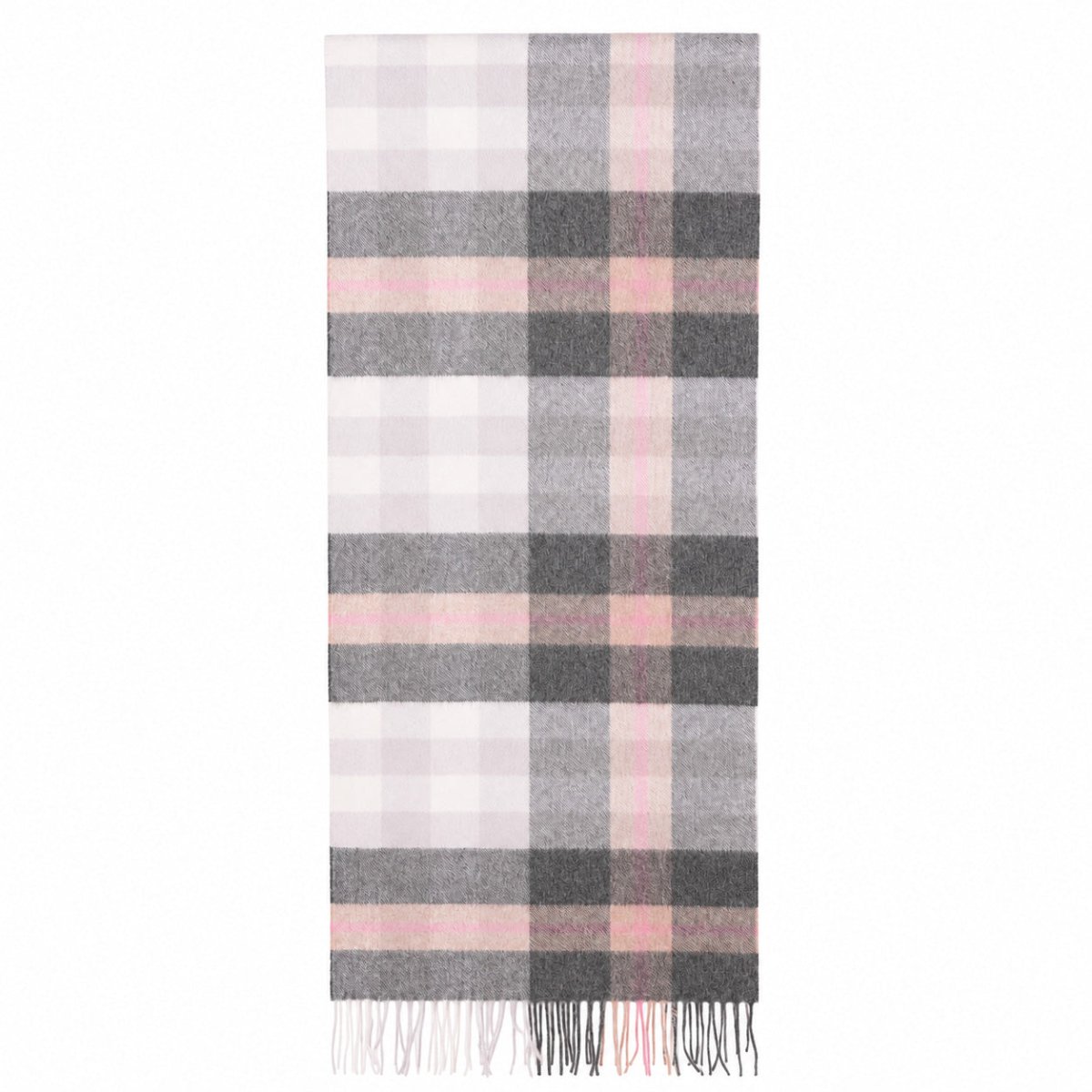 Edinburgh 100% Pure Cashmere Wide Scarf – Luxury Oversized Wrap - Scots Check - Light Blue and Orient Grey - Heritage Of Scotland -