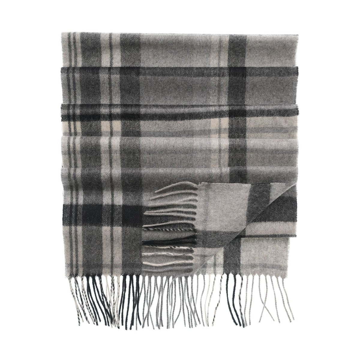 Edinburgh 100% Pure Cashmere Wide Scarf – Luxury Oversized Wrap - Scots Check - Molton Check Black - Heritage Of Scotland -