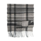 Edinburgh 100% Pure Cashmere Wide Scarf – Luxury Oversized Wrap - Scots Check - Molton Check Black - Heritage Of Scotland -