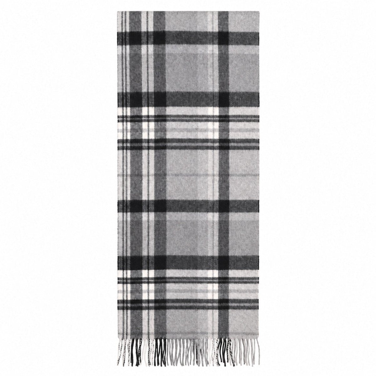 Edinburgh 100% Pure Cashmere Wide Scarf – Luxury Oversized Wrap - Scots Check - Molton Check Black - Heritage Of Scotland -