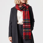 Edinburgh 100% Pure Cashmere Wide Scarf – Luxury Oversized Wrap - Scots Check - Stewart Royal - Heritage Of Scotland -