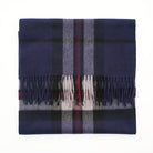 Edinburgh 100% Pure Cashmere Wide Scarf – Luxury Oversized Wrap - Thomson Navy - Heritage Of Scotland -