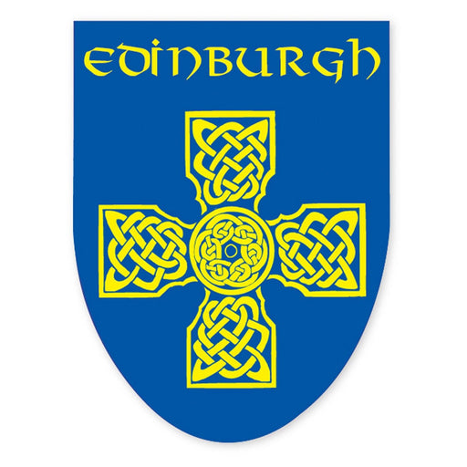 Edinburgh Blue Celtic Cross Sticker - Heritage Of Scotland - NA