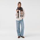 Edinburgh Cashmere Premium Lightweight Scarf - Soft Luxury Wrap - Bankfield Black Spray - Heritage Of Scotland -