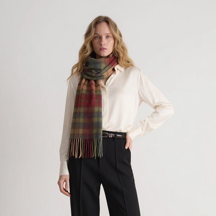 Edinburgh Cashmere Premium Lightweight Scarf - Soft Luxury Wrap - Buchanan Autumn - Heritage Of Scotland -