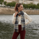 Edinburgh Cashmere Premium Lightweight Scarf - Soft Luxury Wrap - Mackellar Mix Navy - Heritage Of Scotland -