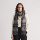 Edinburgh Cashmere Premium Lightweight Scarf - Soft Luxury Wrap - Monochrome Buchanan - Heritage Of Scotland -