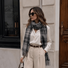 Edinburgh Cashmere Premium Lightweight Scarf - Soft Luxury Wrap - Monochrome Buchanan - Heritage Of Scotland -