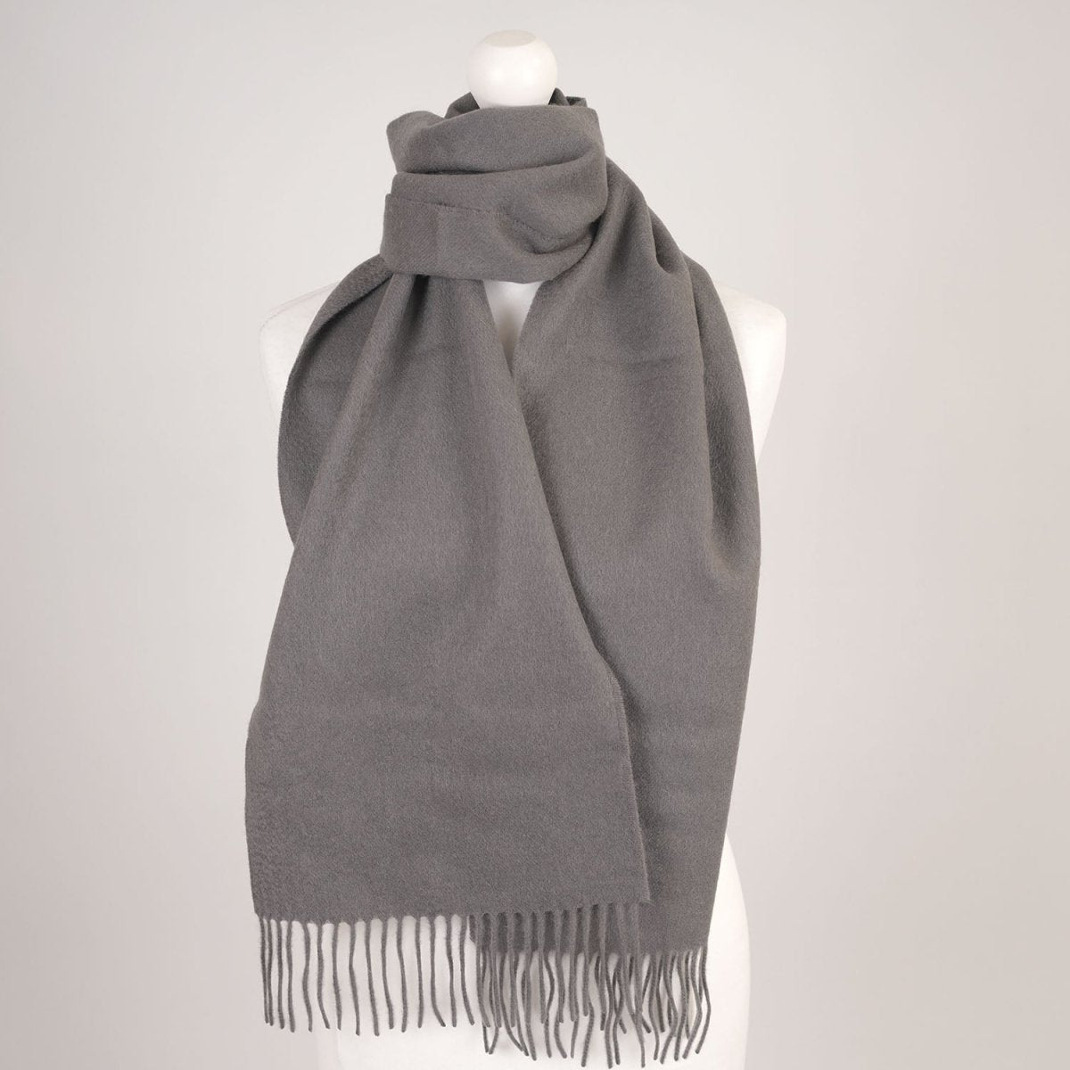 Edinburgh Cashmere Premium Lightweight Scarf - Soft Luxury Wrap - Oyster Grey - Charcoal - Heritage Of Scotland -