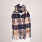 Edinburgh Cashmere Premium Lightweight Scarf - Ultra-Soft Luxury Wrap - Bannockbane Navy - Heritage Of Scotland -