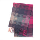 Edinburgh Cashmere Premium Lightweight Scarf - Ultra-Soft Luxury Wrap - Broken Check - Orange, Pink and Denim - Heritage Of Scotland -