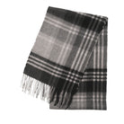 Edinburgh Cashmere Premium Lightweight Scarf - Ultra-Soft Luxury Wrap - Check - Black and Silver - Heritage Of Scotland -