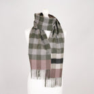 Edinburgh Cashmere Premium Lightweight Scarf - Ultra-Soft Luxury Wrap - Giant Chequer - Green - Heritage Of Scotland -