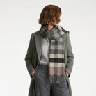 Edinburgh Cashmere Premium Lightweight Scarf - Ultra-Soft Luxury Wrap - Giant Chequer - Green - Heritage Of Scotland -