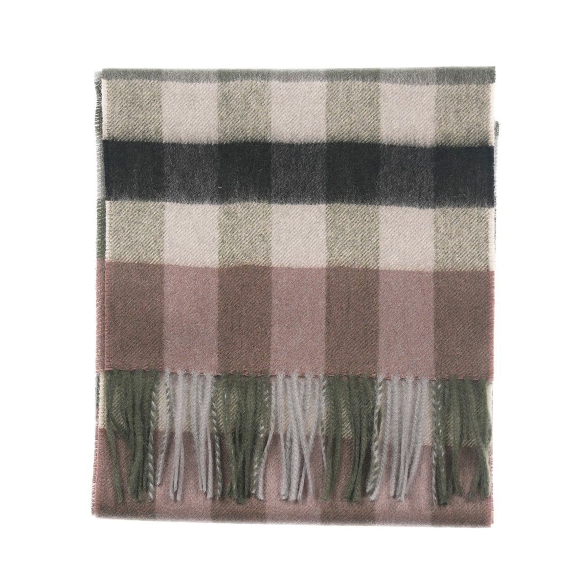 Edinburgh Cashmere Premium Lightweight Scarf - Ultra-Soft Luxury Wrap - Giant Chequer - Green - Heritage Of Scotland -