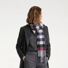 Edinburgh Cashmere Premium Lightweight Scarf - Ultra-Soft Luxury Wrap - Giant Chequer - Navy - Heritage Of Scotland -