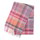 Edinburgh Cashmere Premium Lightweight Scarf - Ultra-Soft Luxury Wrap - Molton Check - Coral and Heather - Heritage Of Scotland -