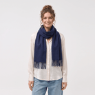 Edinburgh Cashmere Premium Lightweight Scarf - Ultra-Soft Luxury Wrap - Navy - Heritage Of Scotland -