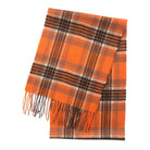 Edinburgh Cashmere Premium Lightweight Scarf - Ultra-Soft Luxury Wrap - Stewart Bright Orange - Heritage Of Scotland -