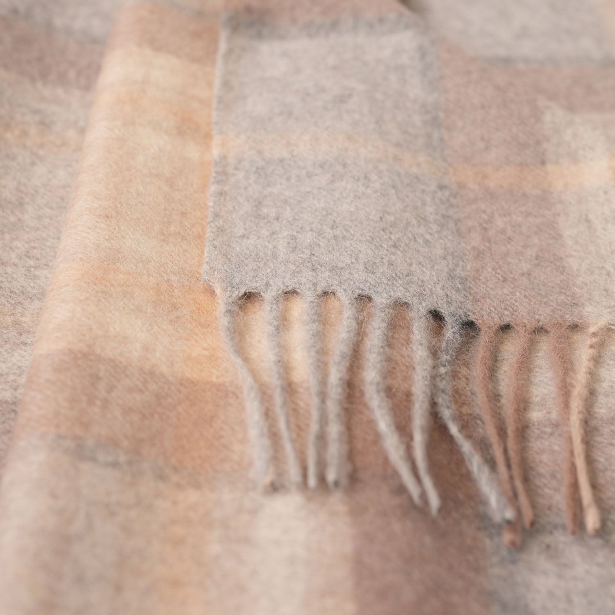 Edinburgh Cashmere Premium Lightweight Scarf - Ultra-Soft Wide Wrap - Mackellar Natural - Heritage Of Scotland -
