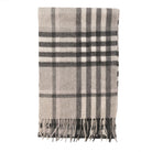Edinburgh Cashmere Scarf Chequer Tartan - Charcoal and Light Grey - Heritage Of Scotland -