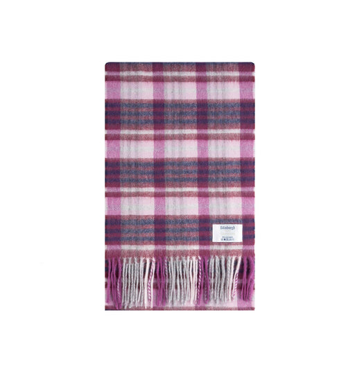 Edinburgh Cashmere Scarf Cluster Gingham Astral Raspberry - Heritage Of Scotland - CLUSTER GINGHAM ASTRAL RASPBERRY