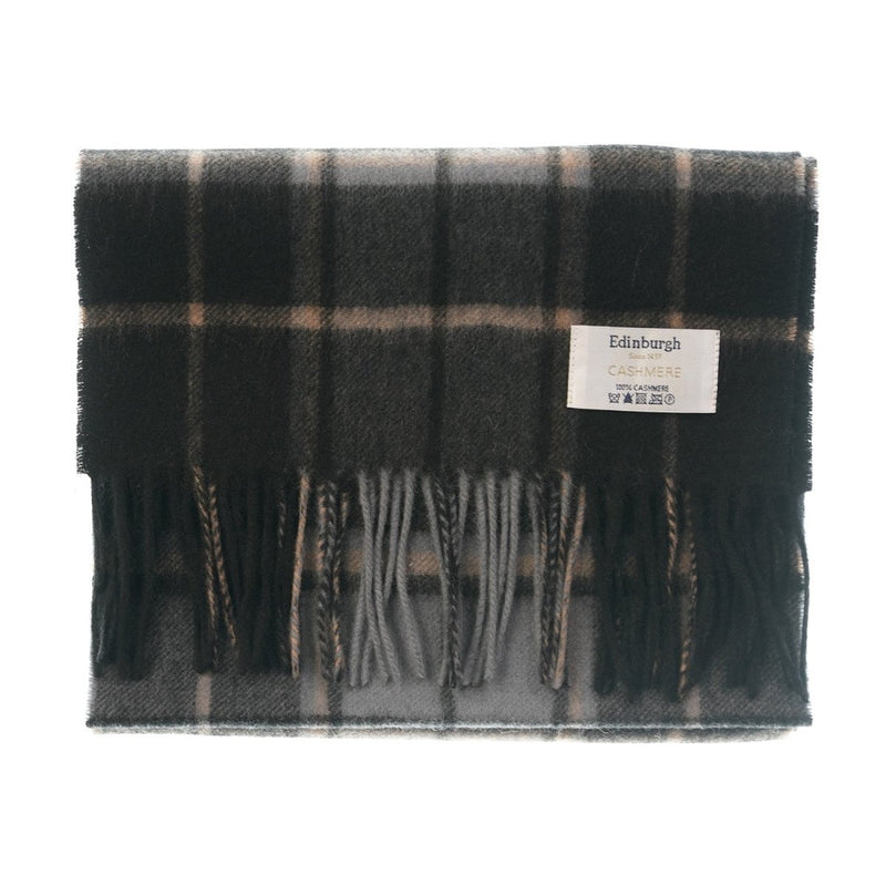 Edinburgh Cashmere Scarf Forrester Black Blue - Heritage Of Scotland - FORRESTER BLACK BLUE