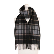 Edinburgh Cashmere Scarf Forrester Black Blue - Heritage Of Scotland - FORRESTER BLACK BLUE